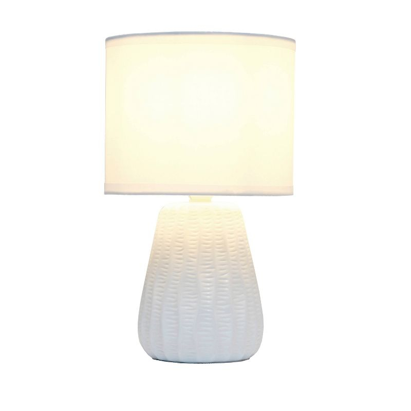 11.02" Mini Modern Ceramic Pastel Accent Bedside Table Desk Lamp: ETL Listed, No Assembly - Simple Designs