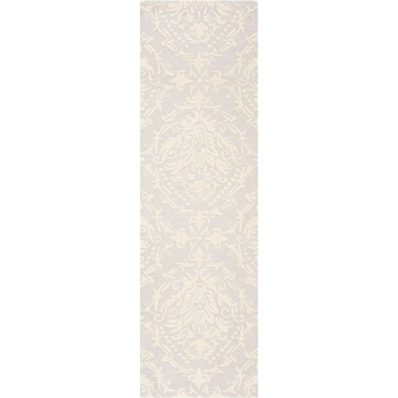 Blossom BLM107 Hand Tufted Indoor Runner Rug - Light Grey/Ivory - 2'3"x6' - Safavieh