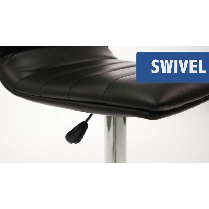 Flash Furniture Modern Purple Vinyl Adjustable Bar Stool with Back, Counter Height Swivel Stool with Chrome Pedestal Base