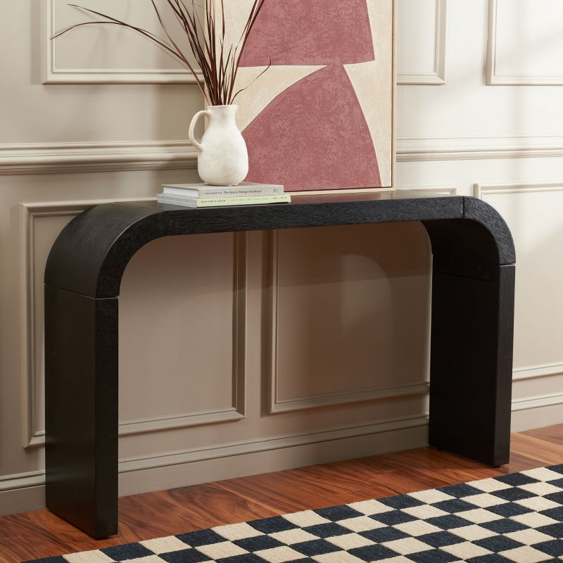 Liasonya Curved Console Table - Black - Safavieh