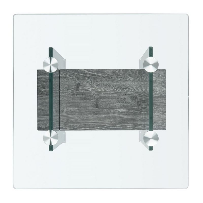 Kayley Accent Table - Glass/Black Oak Shelf - Safavieh.