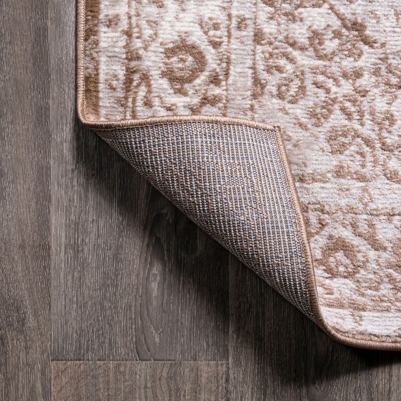 2'x8' Rosalia Cottage Medallion Runner Rug, Brown/Cream - JONATHAN Y