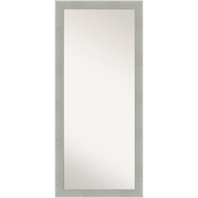 29" x 65" Glam Framed Full Length Floor/Leaner Mirror Linen Gray - Amanti Art: Wall Mount, Polystyrene Frame