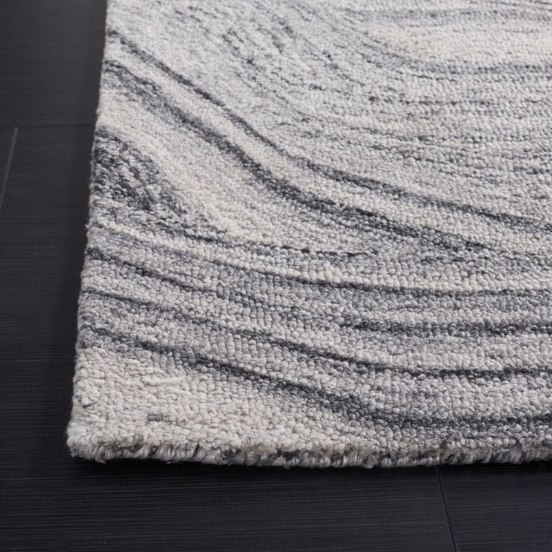 Abstract ABT148 Handmade Indoor Area Rug - Dark Gray/Black - 6'x6' - Safavieh