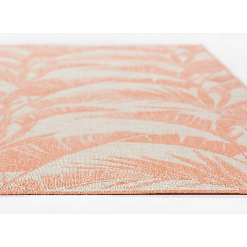 Momeni 6'6"x9' Riviera Grayson Area Rug Coral: Geometric Pattern, Indoor/Outdoor, Low Pile, Polypropylene, Machine Made