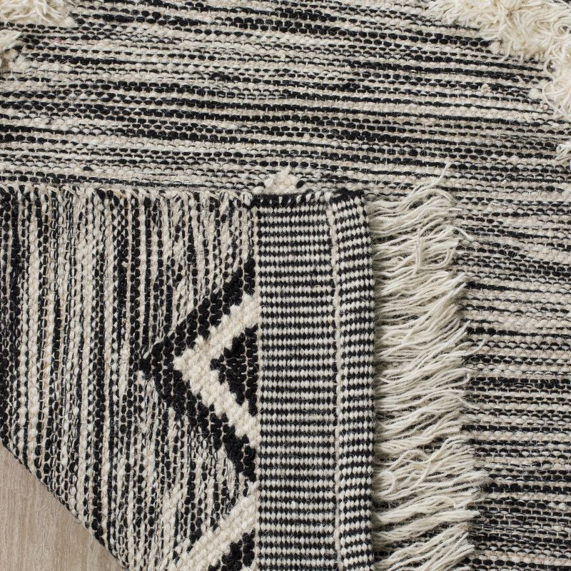 Kenya KNY906 Hand Knotted Area Rug - Black/Ivory - 8'x10' - Safavieh.