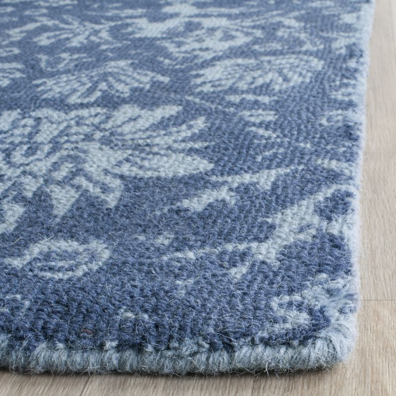 Restoration Vintage RVT104 Hand Tufted Indoor Accent Rug - 4'x6' - Blue/Dark Blue - Safavieh