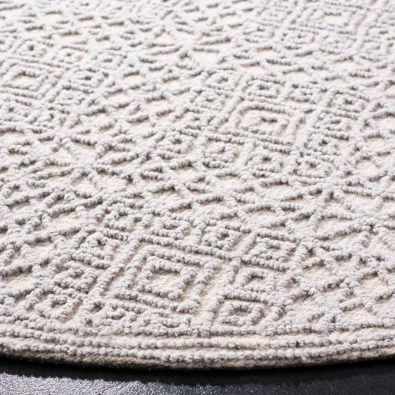 Trace TRC255 Hand Tufted Indoor Area Rug - Grey/Grey - 6' Round - Safavieh