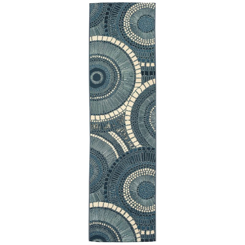 Liora Manne Marina Circles Indoor/Outdoor Rug Delft 1'11" x 7'6"
