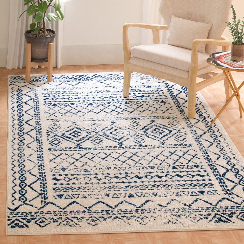 Tulum TUL268 Power Loomed Area Rug - Ivory/Navy - 3'x3' - Safavieh.