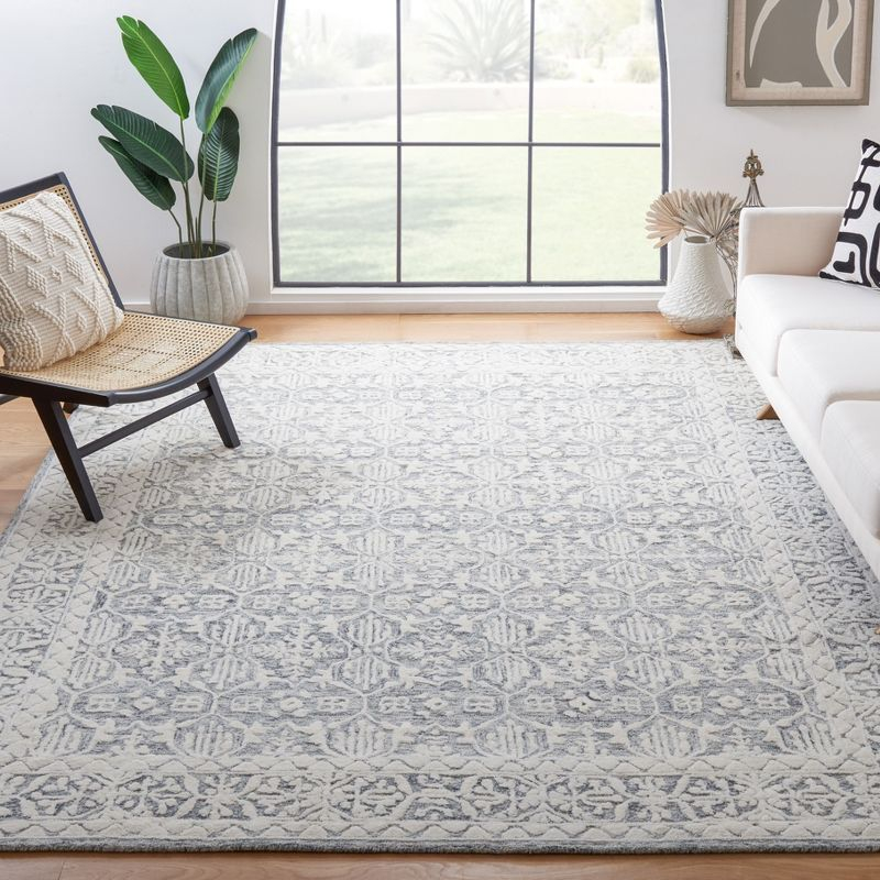 Metro MET903 Hand Tufted Indoor Area Rug - Dark Grey/Ivory - 6'x6' - Safavieh