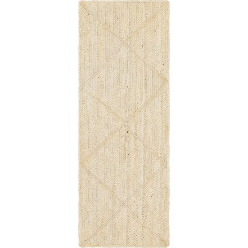 Unique Loom 2' 2 x 6' 1 Braided Jute Ivory Area Rug