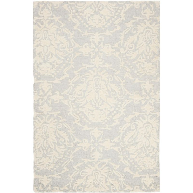 Blossom BLM107 Hand Tufted Indoor Area Rug - Light Grey/Ivory - 4'x6' - Safavieh