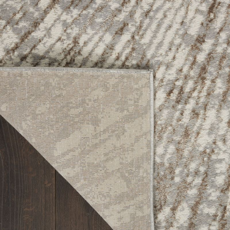 Nourison Glow 5'3" x 7'3" Grey Mocha Glam Indoor Rug