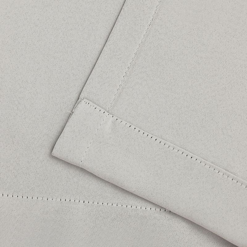 Classic Modern Solid Room Darkening Semi-Blackout Curtains, Grommets, Set of 2, 52"x108", Chrome - Blue Nile Mills