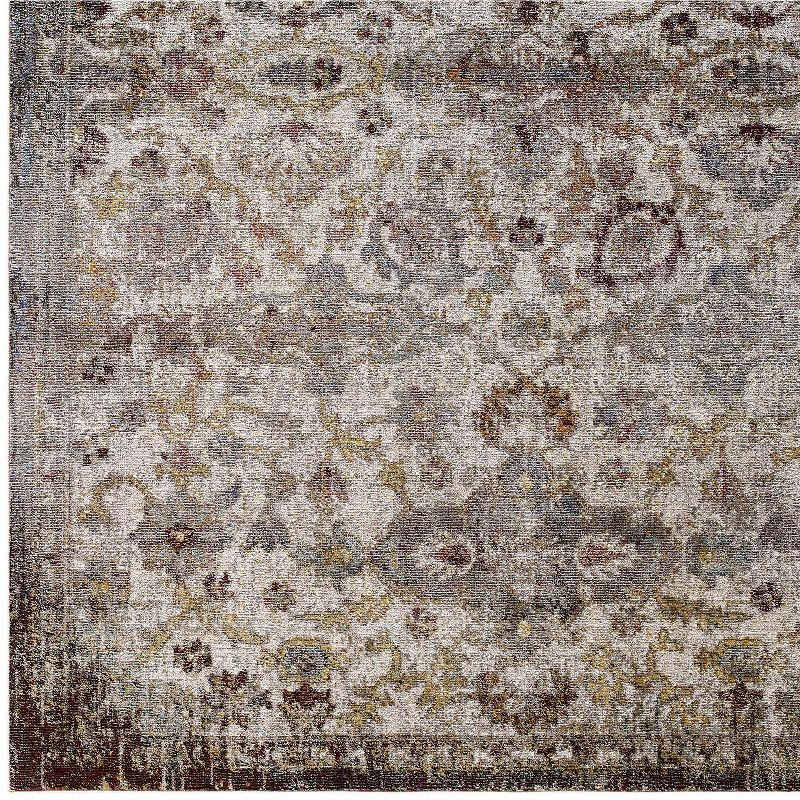 Modway Success Kaede Distressed Vintage Floral Moroccan Trellis 5x8 Area Rug