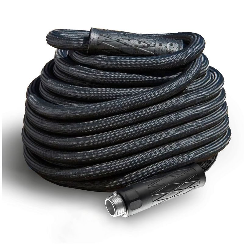 Hydrosteel Heavy Duty 50 Ft Ultra Performance Steel Garden Hose in a Bucket