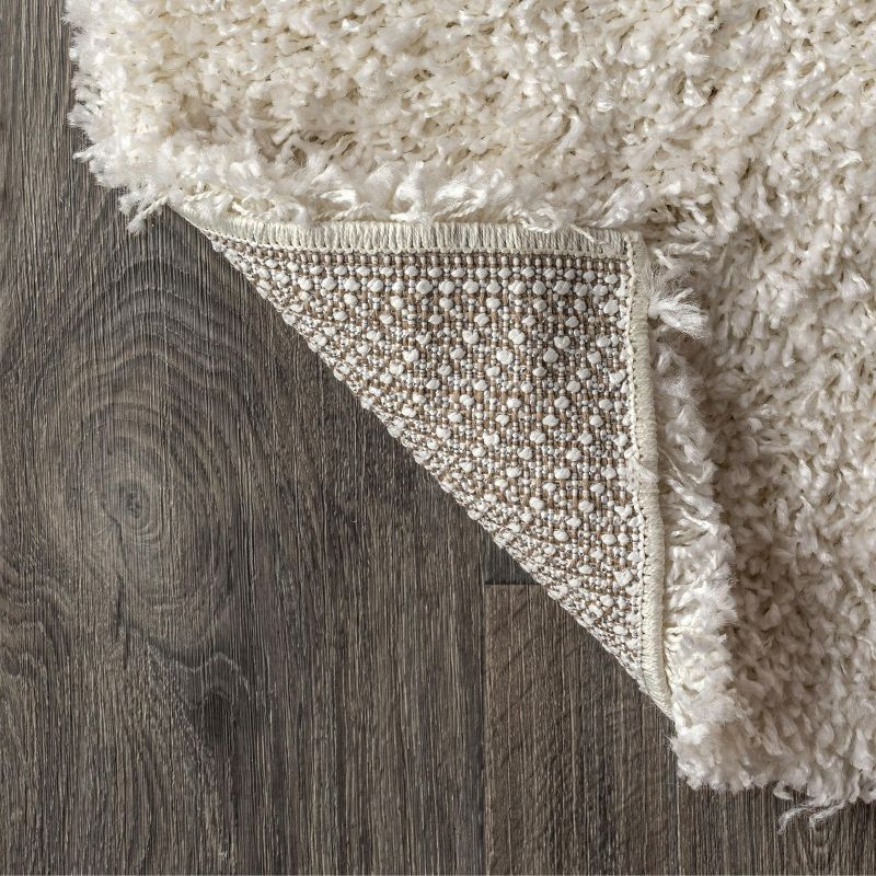 2'x8' Mercer Shag Plush Area Rug, Cream - JONATHAN Y