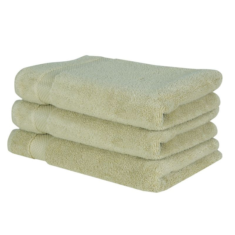 Better Trends 100% Cotton Hand Towel, Pack of 3 (16x26 Inches) Quicker to Dry, Lighter Weight, Super Soft and Absorbent, Sage
