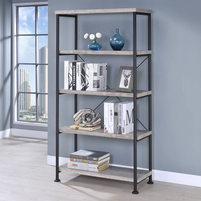 63" Analiese 4 Shelf Bookcase Gray Driftwood - Coaster