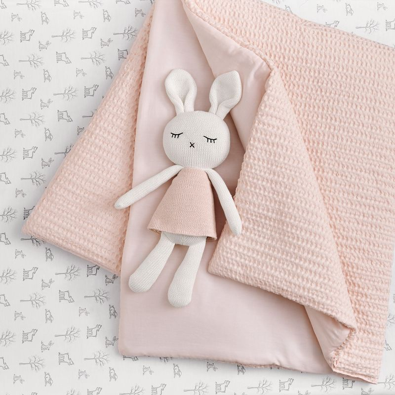 Mills Waffle Pink 4pc Baby Crib Bedding Set - Levtex Baby