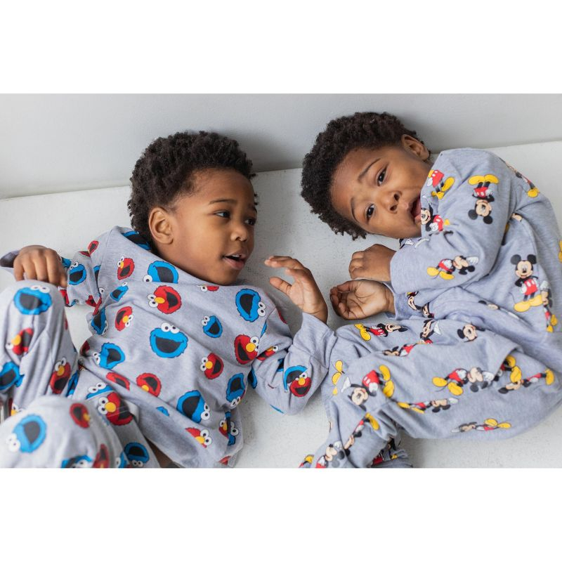 Disney Mickey Mouse Little Boys French Terry Sweatshirt and Pants Set Heather Grey 6