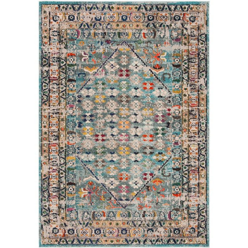 Monaco MNC255 Power Loomed Indoor Area Rug - Blue/Light Grey - 6'7"x9'2" - Safavieh