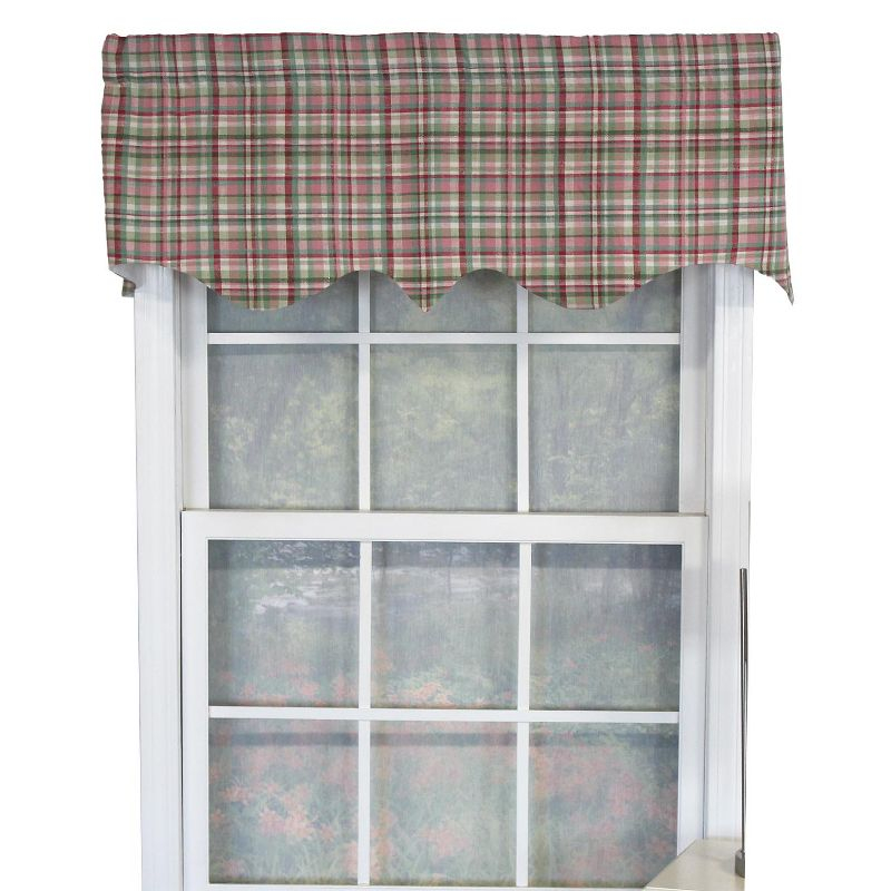 RLF Home Plaided Regal 100% Cotton with Fully Lined 3" Rod Pocket Valnance for Windows 50" x 17" Pastel