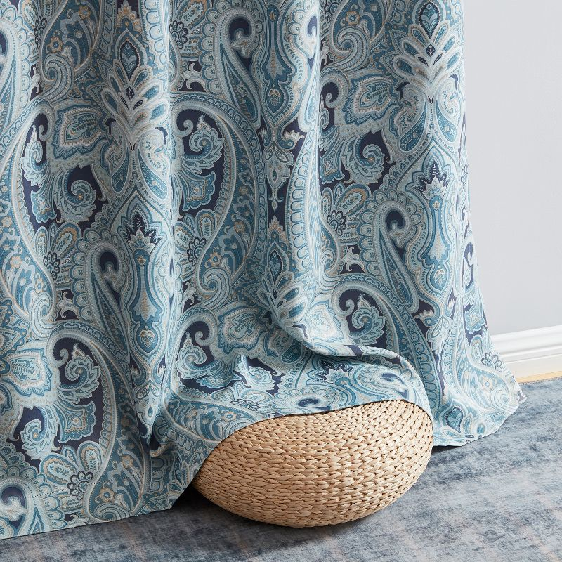 HLC.ME Paris Paisley Decorative Print Damask Pattern Light Reducing Grommet Window Curtain Panels for Bedroom, Set of 2 - Spice, 50 W x 84 L