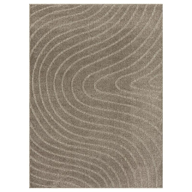 Luxe Weavers Modern Geometric Wave Taupe 5x7 Area Rug