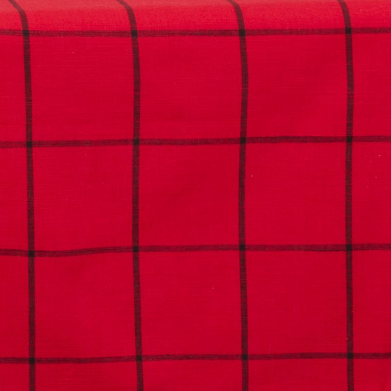 Saro Lifestyle Dining Table Runner With Large Plaid Design, Red, 16" x 72"