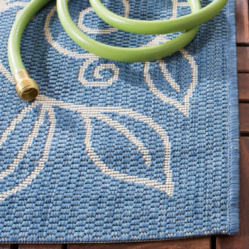 Courtyard CY5139 Power Loomed Indoor and Outdoor Accent Rug - Blue/Beige - 2'x3'7" - Safavieh