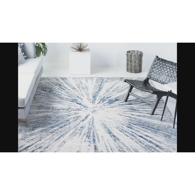 Amelia ALA449 Power Loomed Indoor Area Rug - Grey/Blue - 4'5"x6'5" - Safavieh