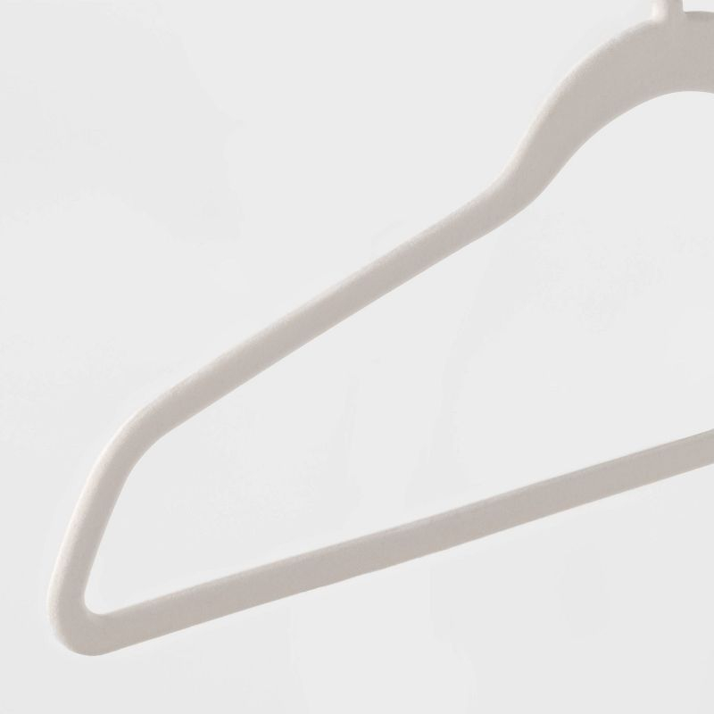 10pk Flocked Hangers White - Brightroom™: Velvet Clothes Hangers for Sweaters, Dresses, Shirts, Suits