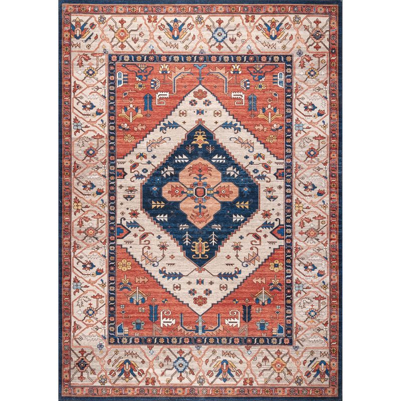 Nuloom Carolyn Pet Friendly Machine Washable Motif Area Rug, 3' x 5', Rust