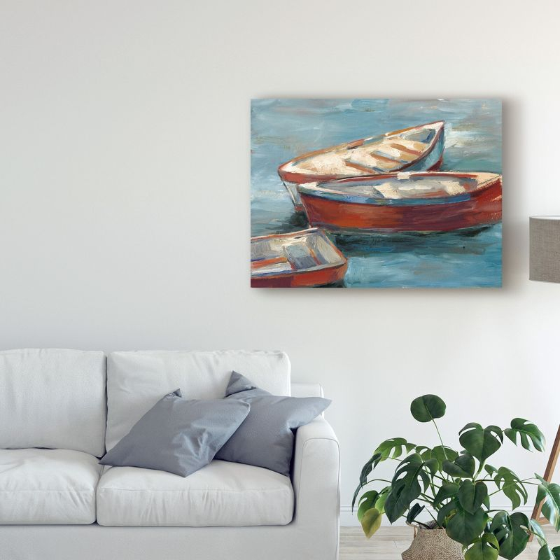 Trademark Fine Art - Ethan Harper 'Boats By The Lake Ii' Canvas Art - 14x19