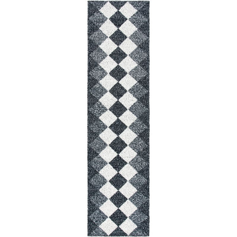 Kilim KLM152 Hand Woven Runner Rug - Black/Ivory - 2'3"x9' - Safavieh.
