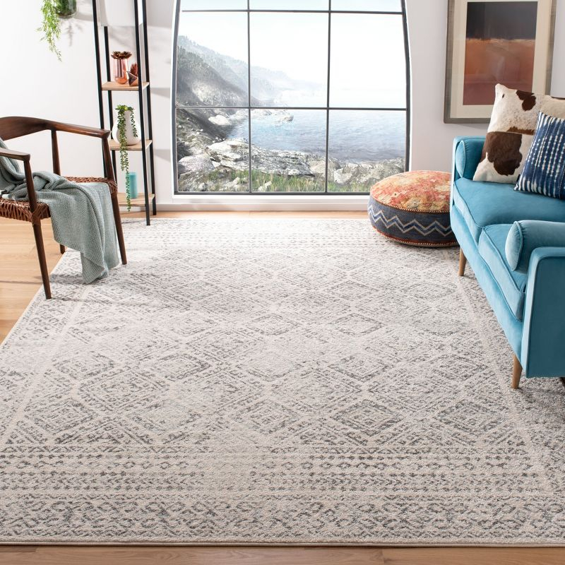 Tulum TUL264 Power Loomed Indoor Area Rug - Ivory/Grey - 8'x8' - Safavieh