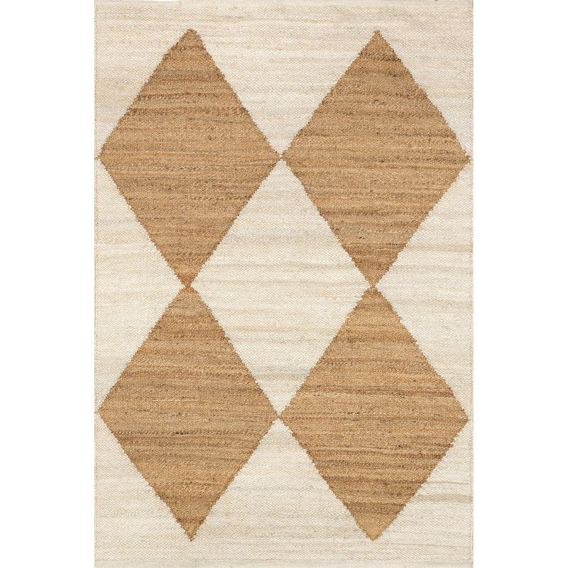Nuloom Pandora Diamond Jute Indoor Area Rug, 4' x 6', Ivory