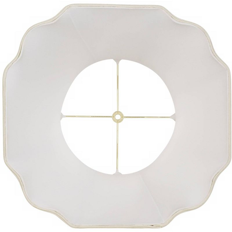 Imperial Shade Creme Medium Bell Cut Corner Lamp Shade 10" Top x 16" Bottom x 14" Slant x 13.5" High (Spider) Replacement with Harp and Finial