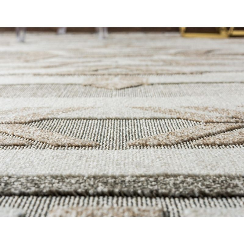 Unique Loom 7' 0 x 10' 0 Beige Outdoor Modern Albuquerque Area Rug
