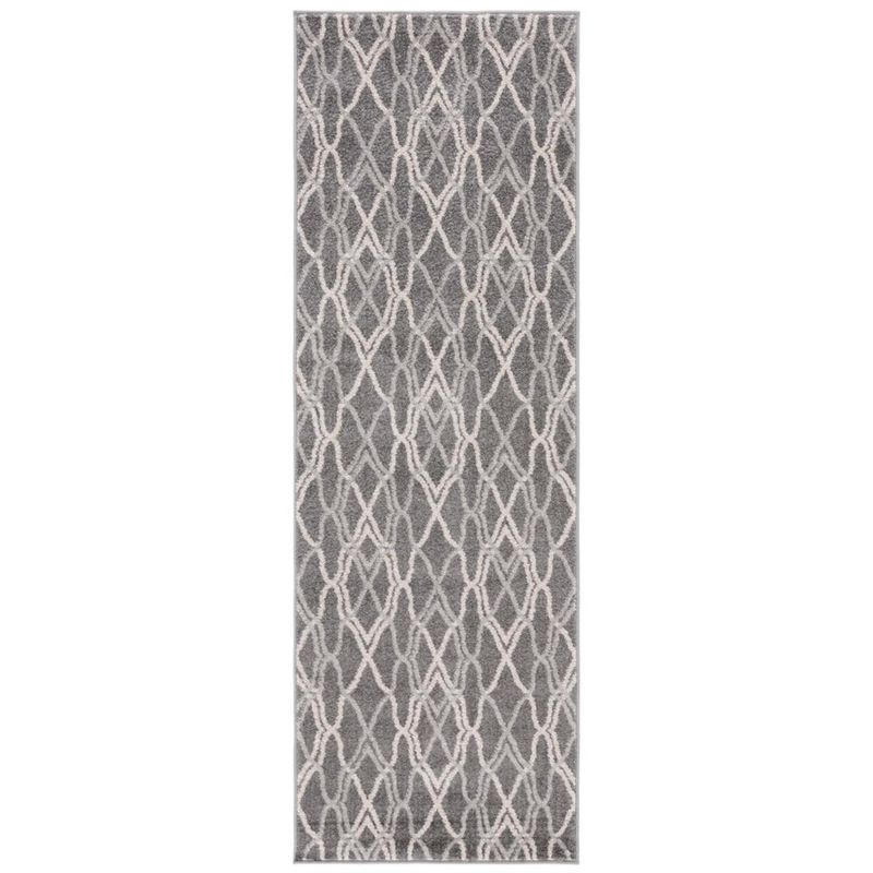 Amherst AMT417 Power Loomed Runner Rug - Grey/Light Grey - 2'3"x11' - Safavieh.