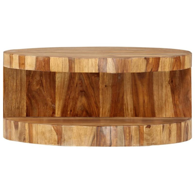 vidaXL Round Coffee Table 25.6"x11.8" Solid Sheesham Wood