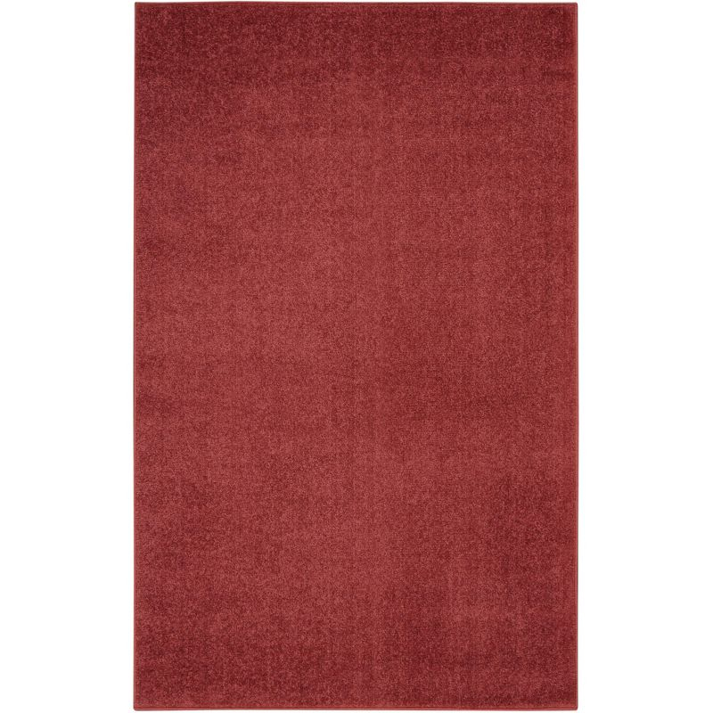 Nourison Essentials Easy Care Indoor Outdoor Area Rug - Brick Red 3' x 5'
