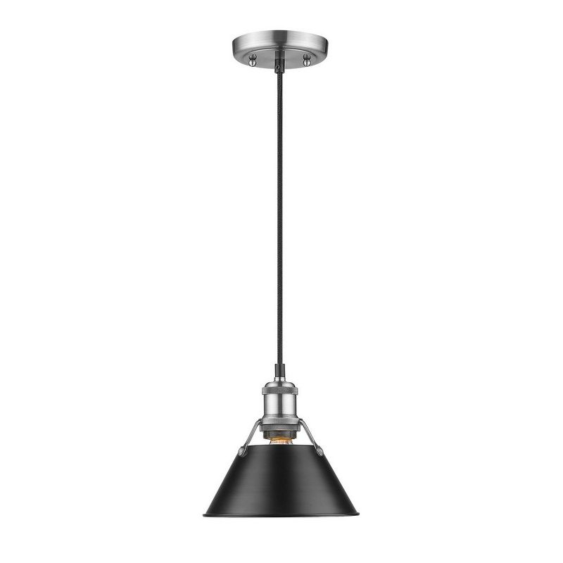 Golden Lighting Orwell 1-Light Mini Pendant in Pewter with Matte Black