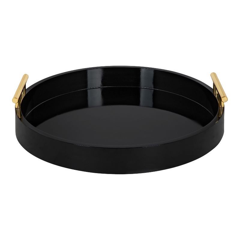 Kate and Laurel Lipton Tray, 18" Diameter, Black
