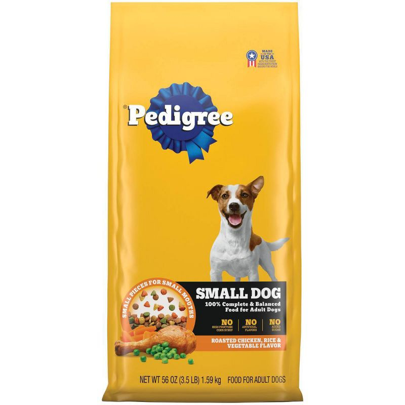 Pedigree Roasted Chicken, Rice, Grain and Vegetable Flavor Small Dry Dog Food - 3.5lbs