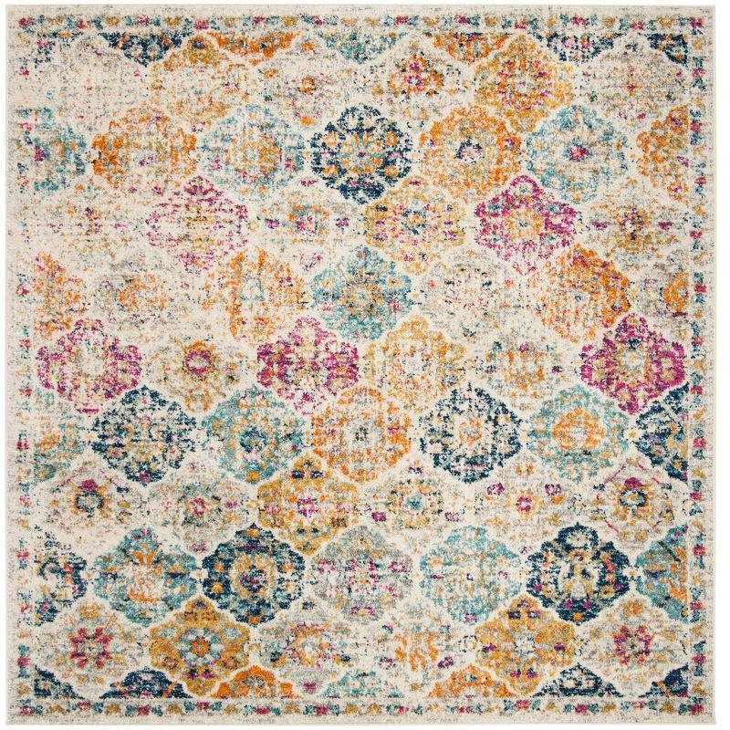 Madison MAD611 Power Loomed Indoor Area Rug - Cream/Multi - 6'7"x6'7" - Safavieh
