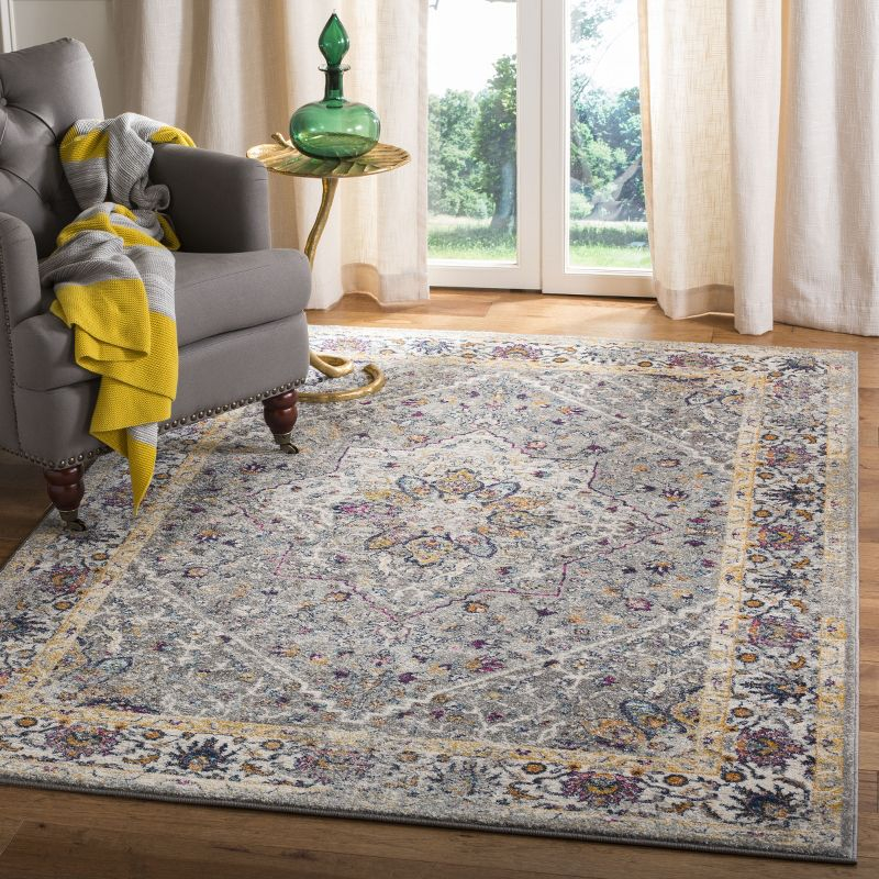 Evoke EVK288 Power Loomed Indoor Area Rug - Grey/Grey - 5'3"x7'6" - Safavieh