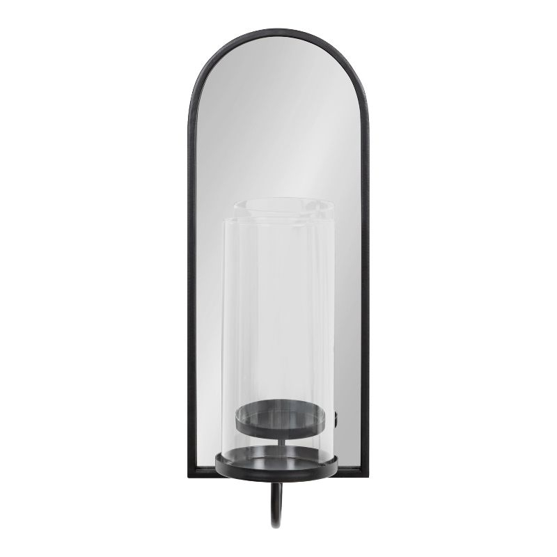 Kate and Laurel Ezerin Arch Metal Wall Sconce, 6x5x16, Black